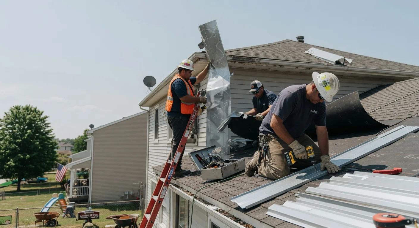 Storm Damage Metal Roof Repair in New Deal, TX